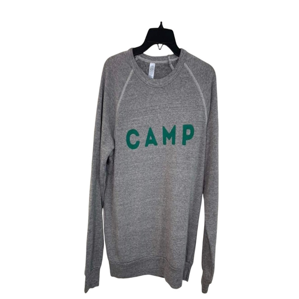 ALTERNATIVE CAMP Heathered Gray Green Sweatshirt Crewneck